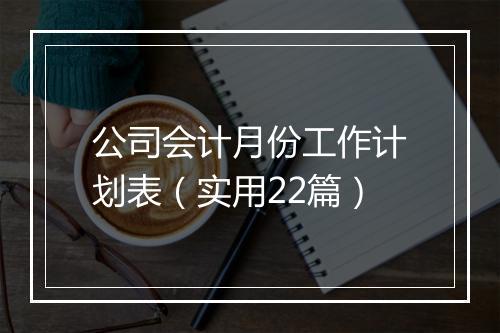 公司会计月份工作计划表(实用22篇)