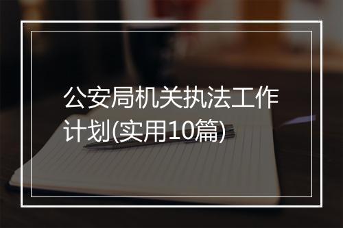 公安局机关执法工作计划(实用10篇)