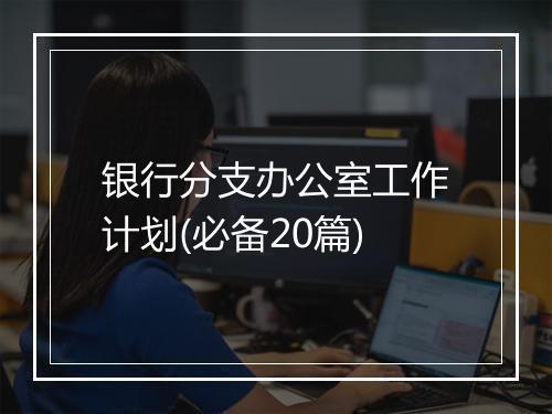 银行分支办公室工作计划(必备20篇)