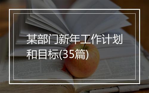 某部门新年工作计划和目标(35篇)