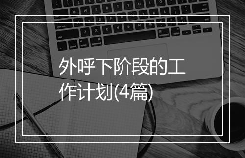 外呼下阶段的工作计划(4篇)