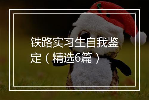 铁路实习生自我鉴定(精选6篇)