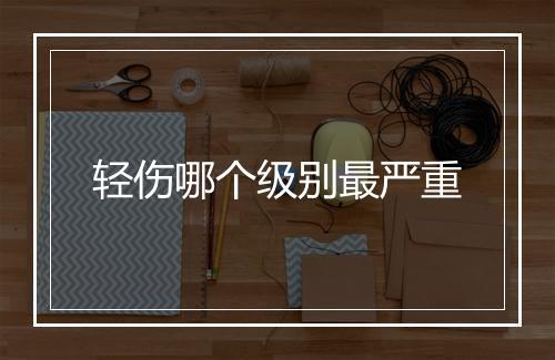 轻伤哪个级别最严重