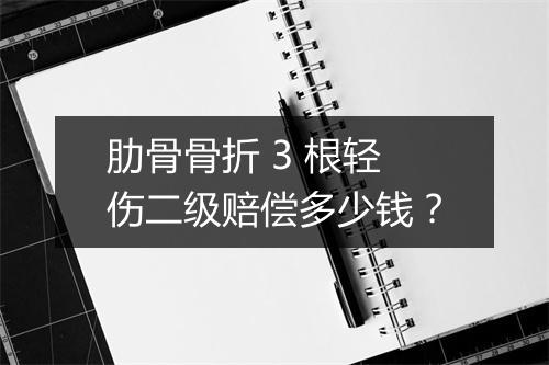 肋骨骨折 3 根轻伤二级赔偿多少钱?