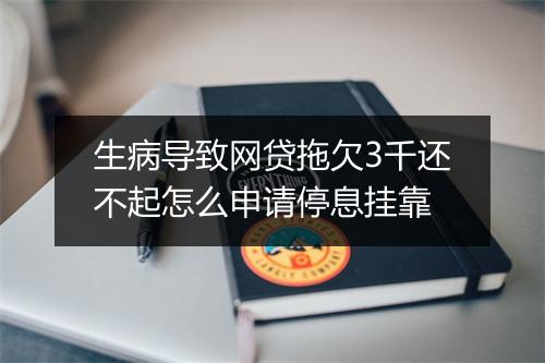生病导致网贷拖欠3千还不起怎么申请停息挂靠