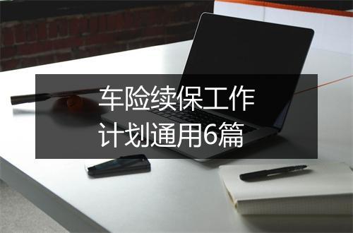 车险续保工作计划通用6篇