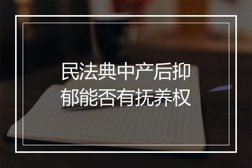 民法典中产后抑郁能否有抚养权