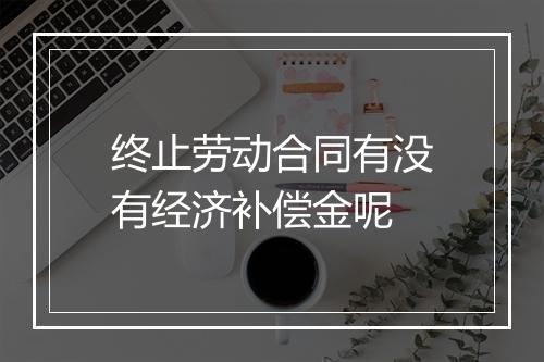 终止劳动合同有没有经济补偿金呢