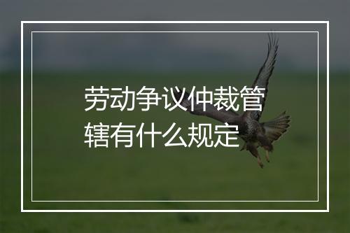 劳动争议仲裁管辖有什么规定