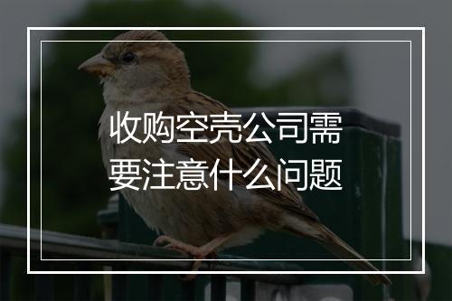 收购空壳公司需要注意什么问题