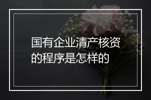 国有企业清产核资的程序是怎样的