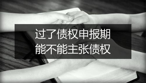 过了债权申报期能不能主张债权