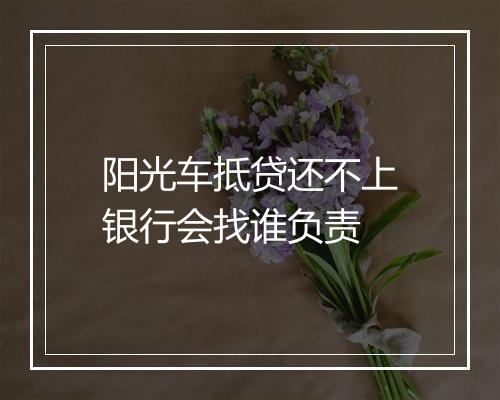 阳光车抵贷还不上银行会找谁负责