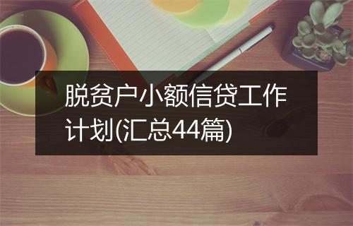 脱贫户小额信贷工作计划(汇总44篇)
