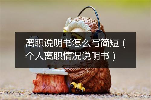 离职说明书怎么写简短(个人离职情况说明书)