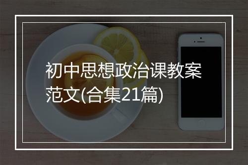 初中思想政治课教案范文(合集21篇)