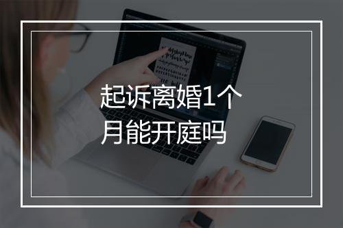 起诉离婚1个月能开庭吗