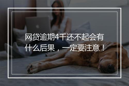 网贷逾期4千还不起会有什么后果,一定要注意!