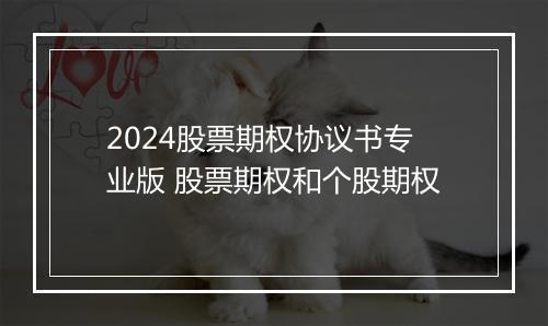 2024股票期权协议书专业版 股票期权和个股期权