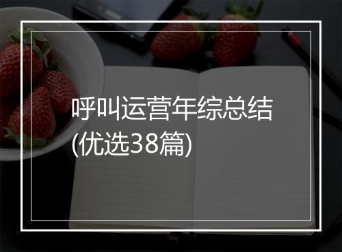 呼叫运营年综总结(优选38篇)