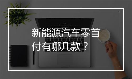 新能源汽车零首付有哪几款?