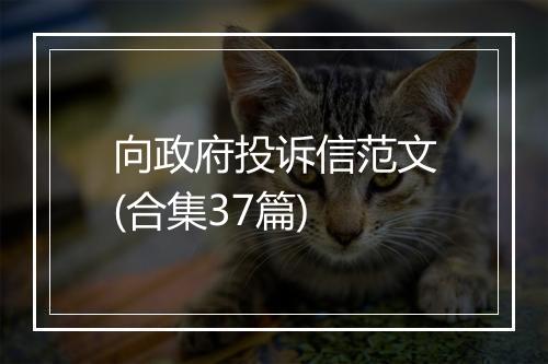 向政府投诉信范文(合集37篇)
