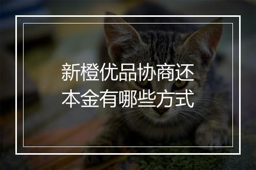 新橙优品协商还本金有哪些方式