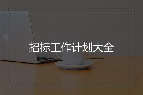 招标工作计划大全