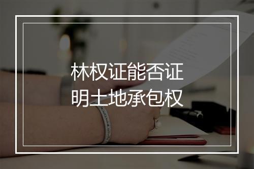 林权证能否证明土地承包权