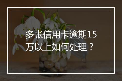 多张信用卡逾期15万以上如何处理?