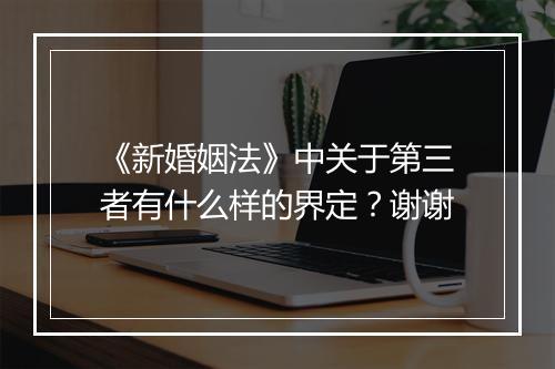 《新婚姻法》中关于第三者有什么样的界定?谢谢
