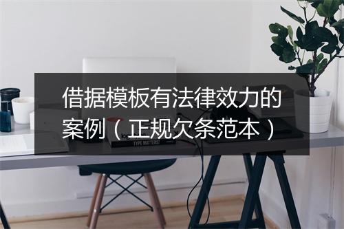 借据模板有法律效力的案例(正规欠条范本)