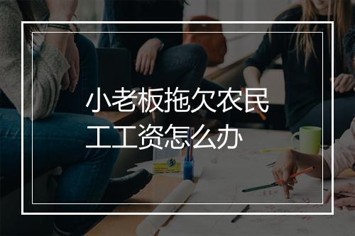 小老板拖欠农民工工资怎么办