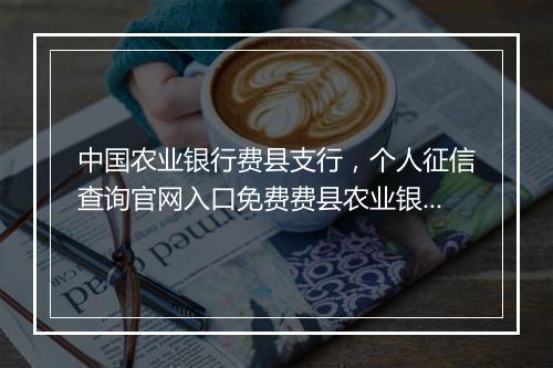中国农业银行费县支行,个人征信查询官网入口免费费县农业银行