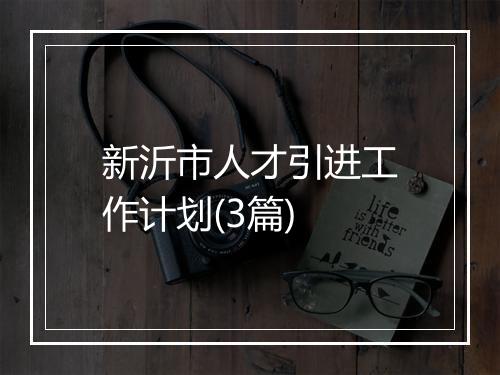 新沂市人才引进工作计划(3篇)