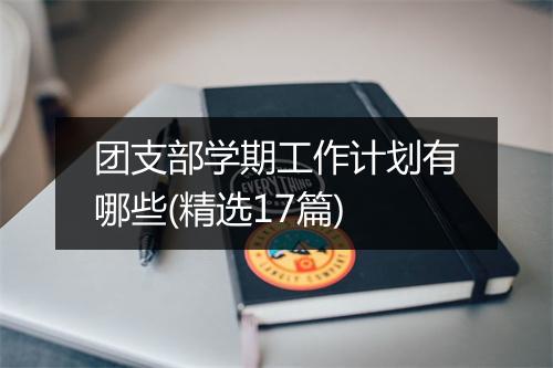 团支部学期工作计划有哪些(精选17篇)