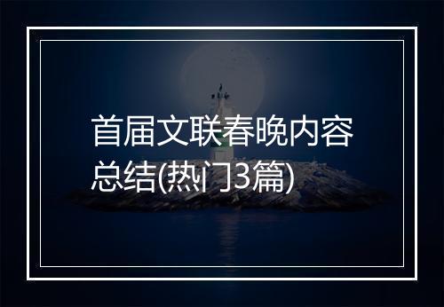 首届文联春晚内容总结(热门3篇)