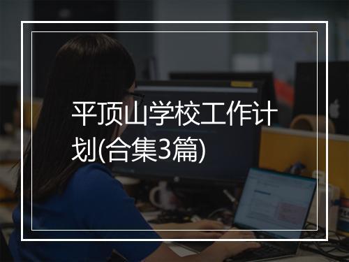 平顶山学校工作计划(合集3篇)