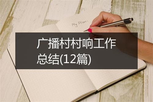 广播村村响工作总结(12篇)