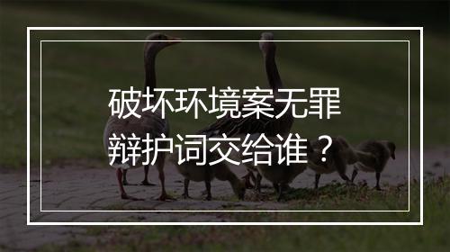 破坏环境案无罪辩护词交给谁?