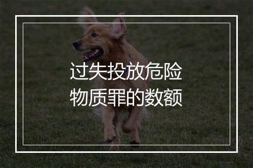 过失投放危险物质罪的数额