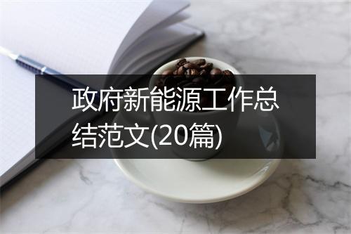 政府新能源工作总结范文(20篇)