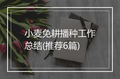 小麦免耕播种工作总结(推荐6篇)