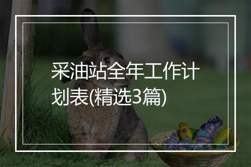 采油站全年工作计划表(精选3篇)