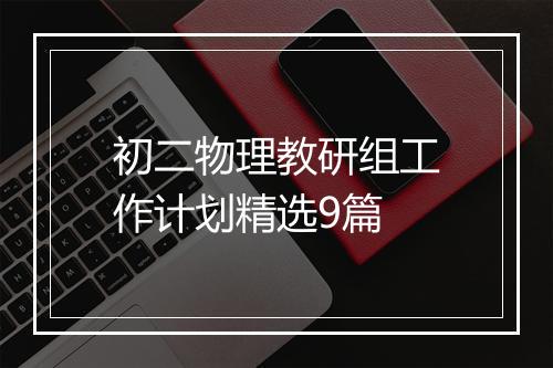 初二物理教研组工作计划精选9篇