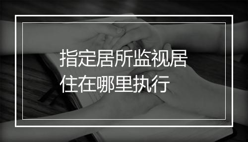 指定居所监视居住在哪里执行