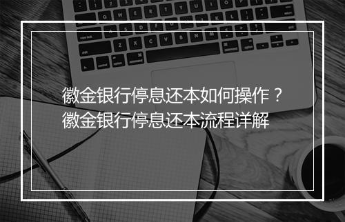 徽金银行停息还本如何操作?徽金银行停息还本流程详解