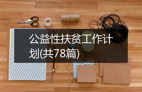公益性扶贫工作计划(共78篇)