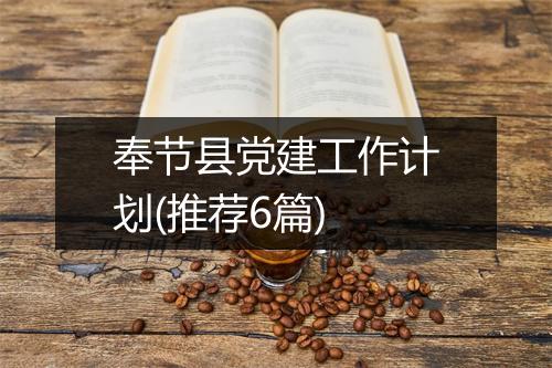 奉节县党建工作计划(推荐6篇)