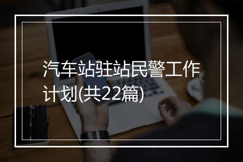 汽车站驻站民警工作计划(共22篇)